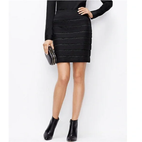 Ann Taylor Black Midi Skirt - Picture 1 of 6